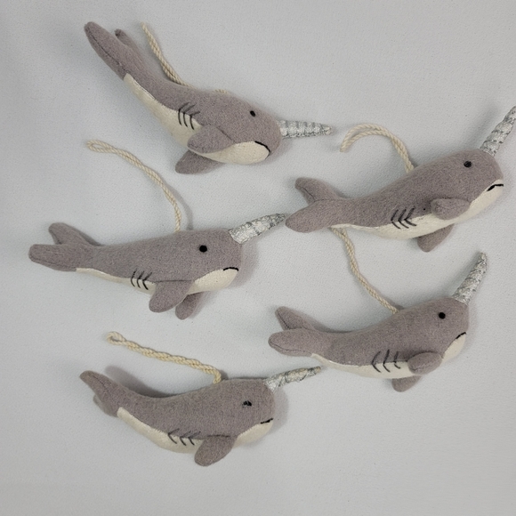 (14) Fabric Animals Christmas Holiday Ornaments - Llama Narhwal Elephant Bird - Picture 10 of 16